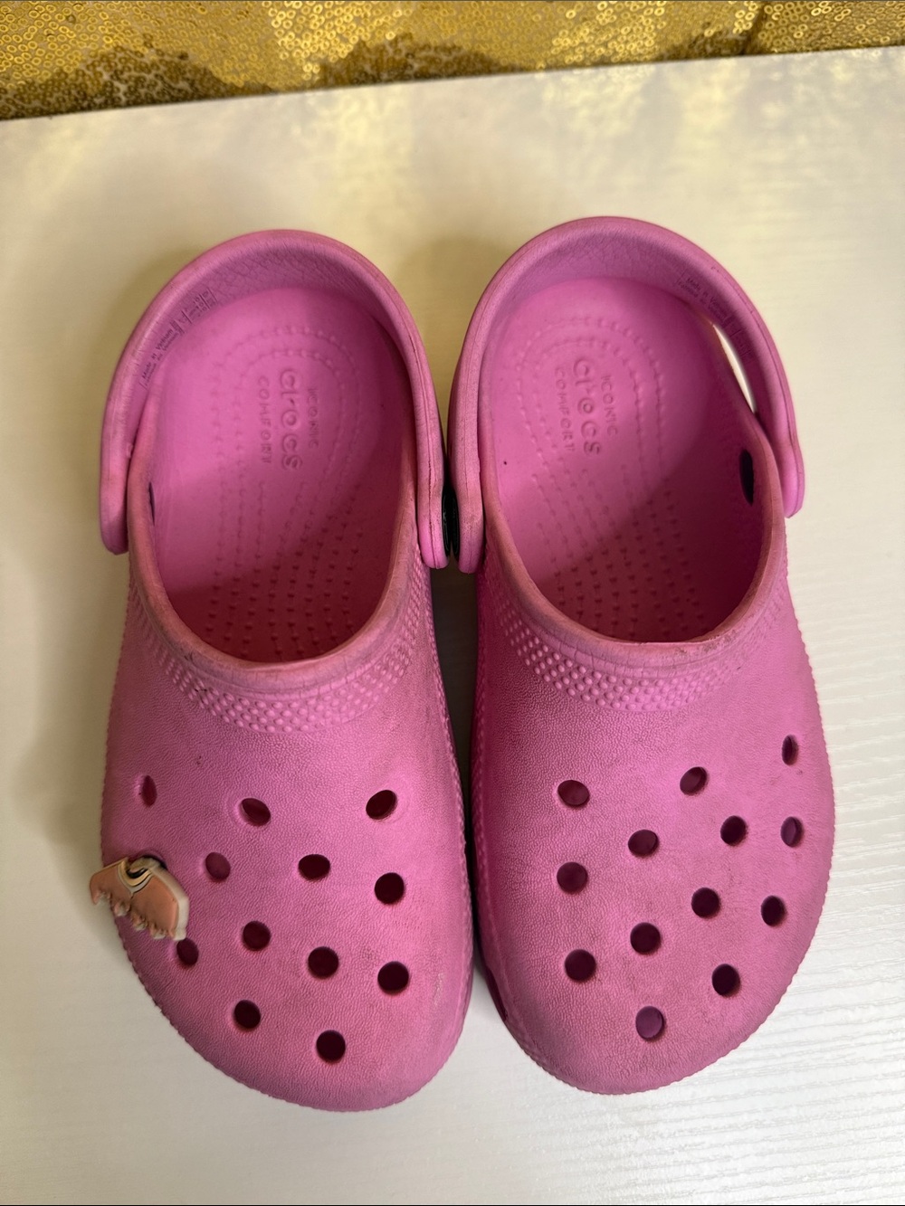 CROCS Kids Bubblegum Pink Classic Clog Sandals - Picture 5 of 8